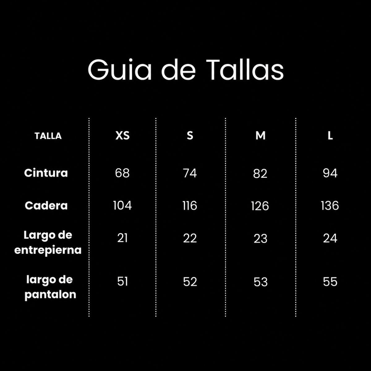 Guía de tallas de BERMUDA GABY