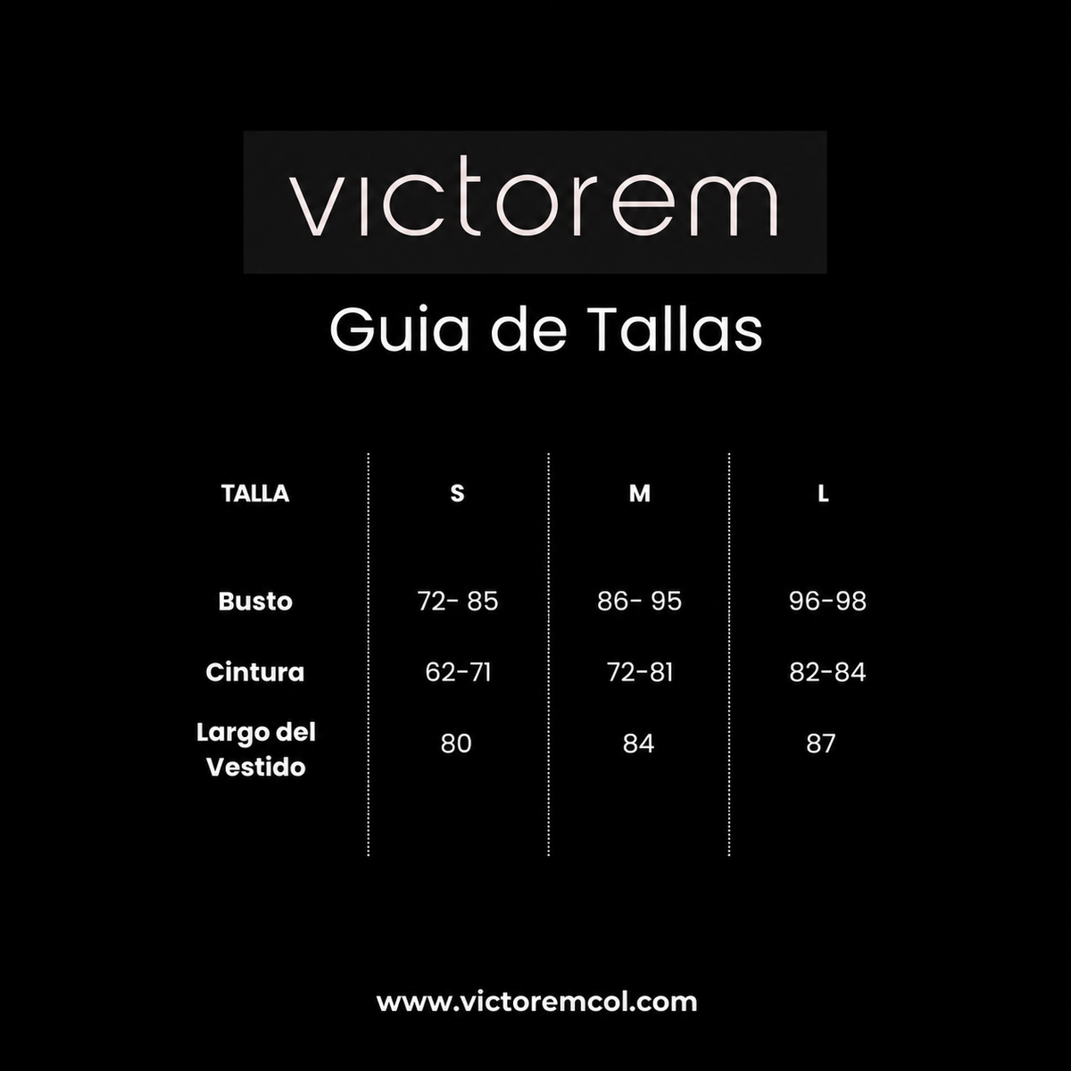 Guía de tallas de VESTIDO TINI