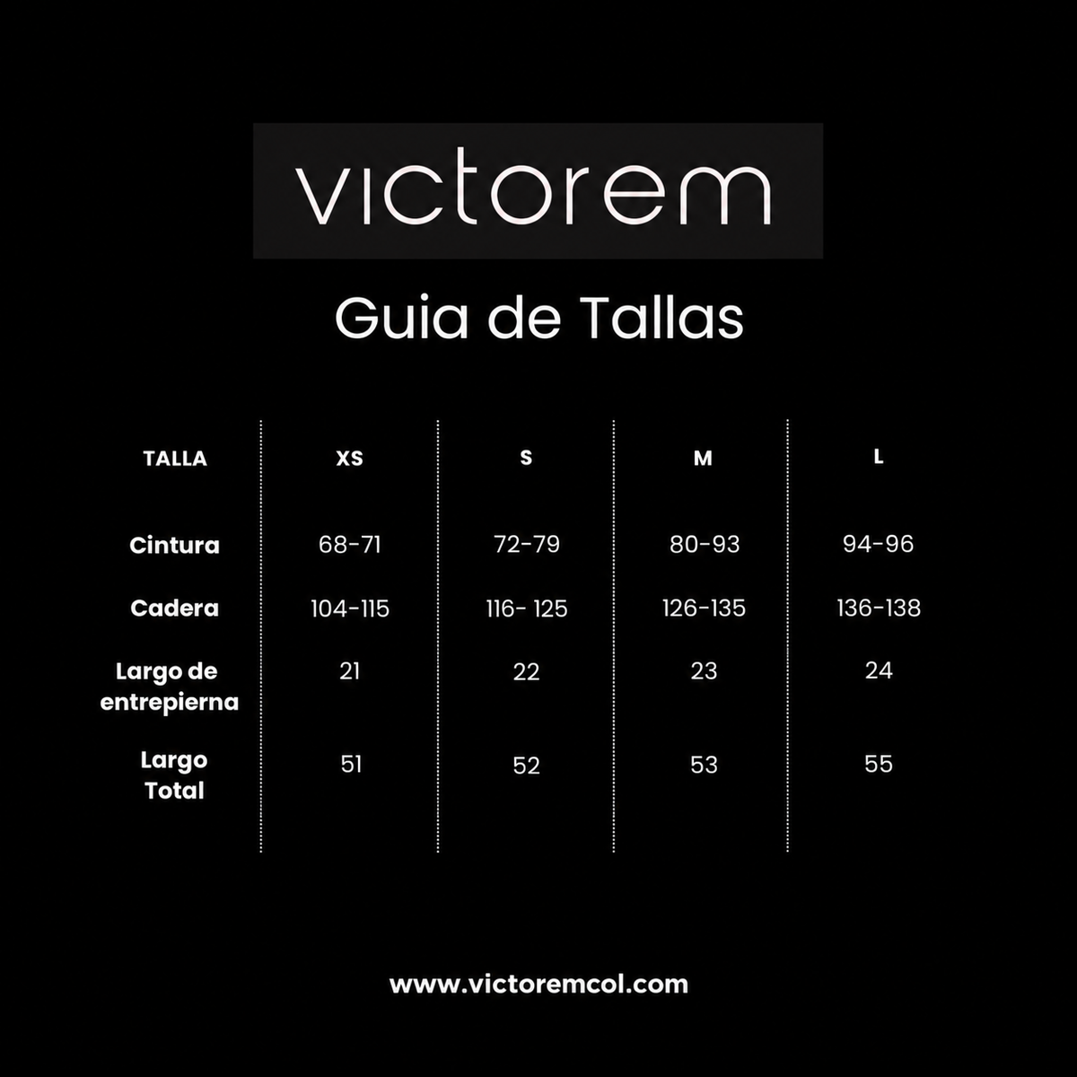 Guía de tallas de BERMUDA GABY