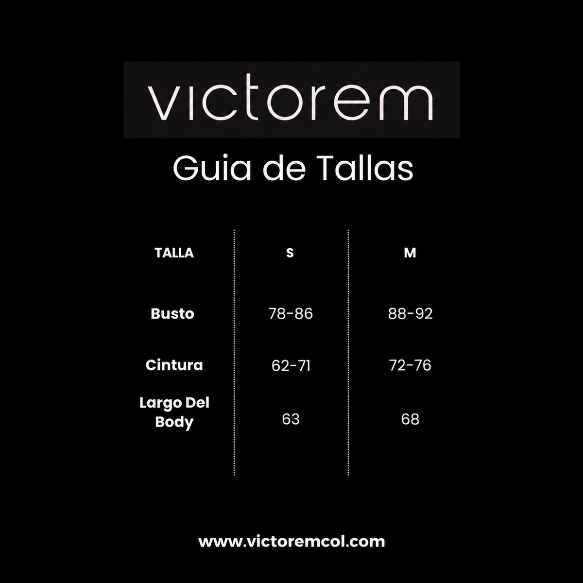 Guía de tallas de BODY THALIA