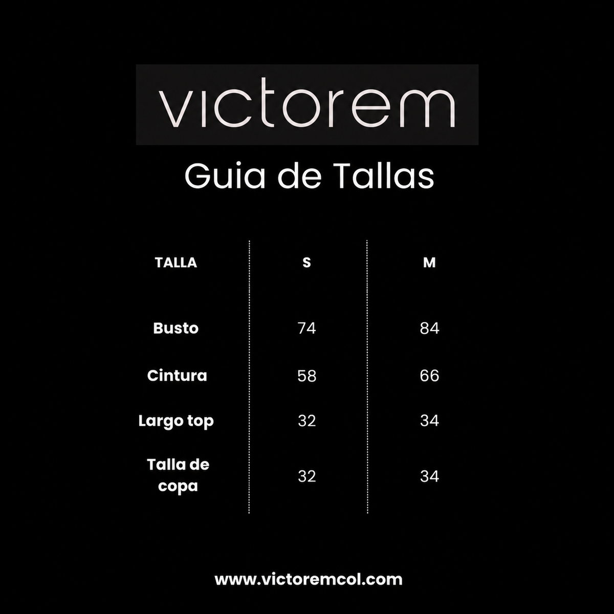 Guía de tallas de CORSET GINGER