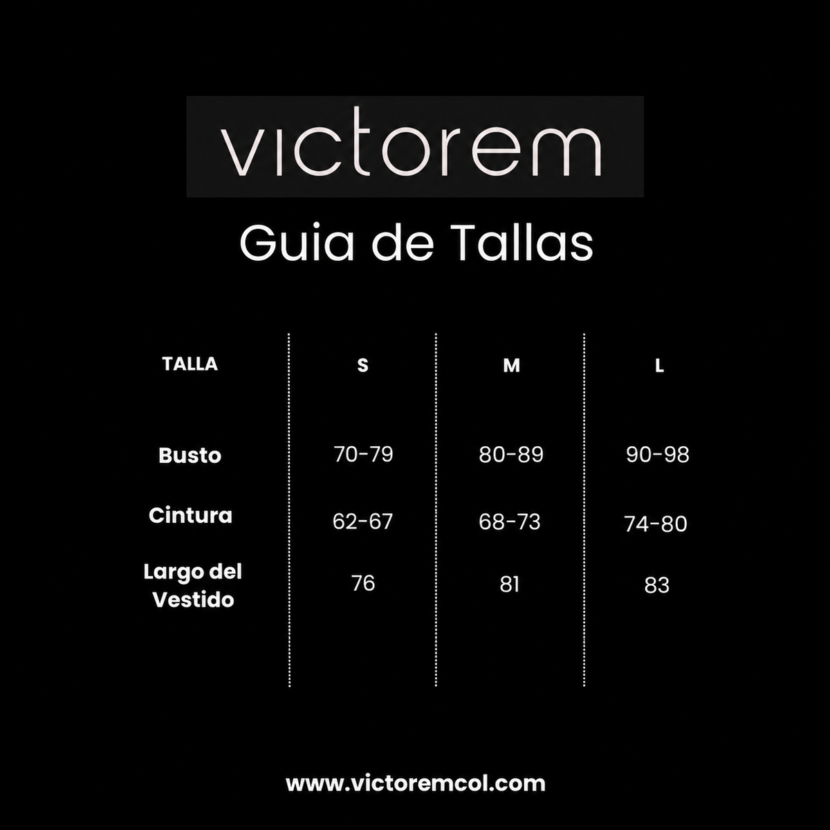 Guía de tallas de VESTIDO LONDON