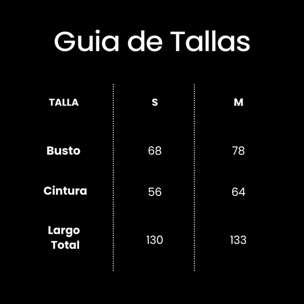 Guía de tallas de VESTIDO SANTORINI
